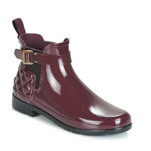 Hunter Refined Quilted Chelsea Gloss Boot Size 11